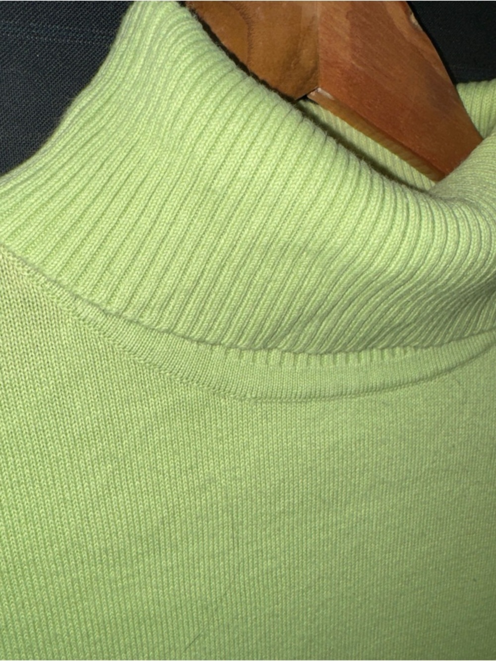 Talbots Sweater Womens Large Green Cotton Blend Turtleneck Pullover Long Sleeve - Picture 5 of 9